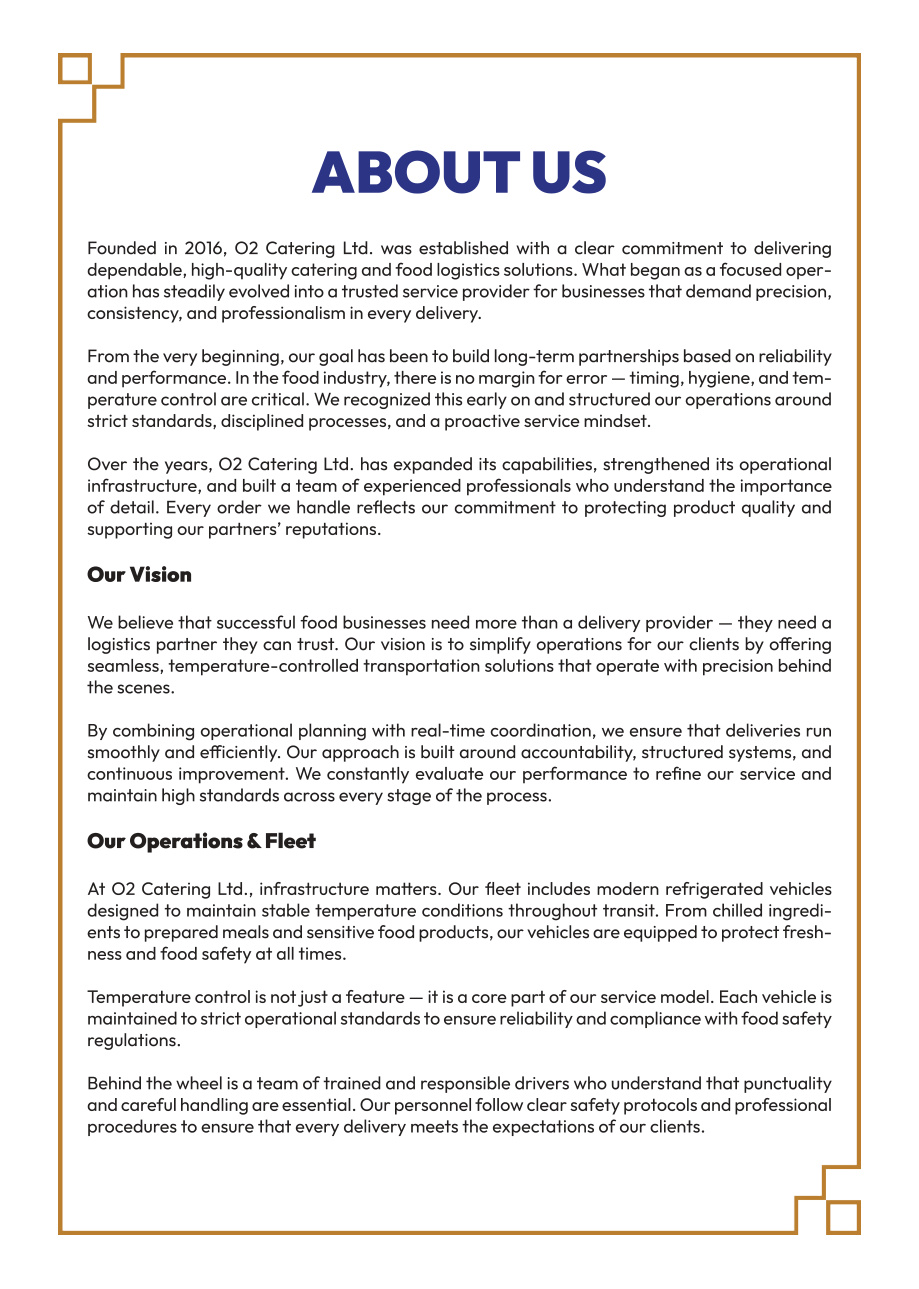 About Us brochure